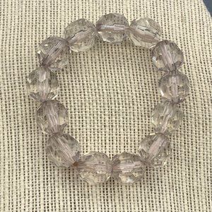 Pale Pink Stretch Bracelet Clear Faceted